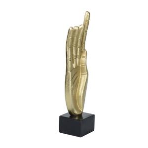 Premium Quality Jaffs Exports Aluminium Gold Plated Hand Figurine Modern Art Sculpture Eco-Friendly Tabletop <b>Ornament</b> Living - Product Image 3