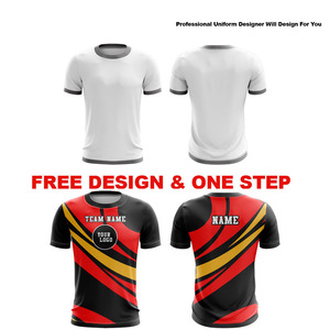 Custom Full Print Sublimated Designer Unisex Sport Breathable 100% <b>Polyester</b> Short Sleeve T-Shirt - Product Image 4