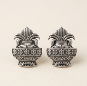 DIVYORO KALASH MOTIF <b>SILVER</b> <b>STUDS</b> - Product Image 1