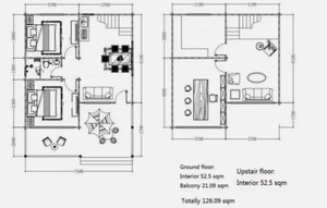 บ้านไม้จริง 2 ห้องนอน พร้อมห้องครัวและห้องน้ำ พร้อมห้องใต้หลังคา - Product Image 3