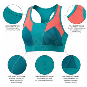 Soutien-gorge de sport personnalisé avec logo imprimé, soutien-gorge de sport pour femmes fabriqué au Pakistan, nouveau design, vêtements de sport pour femmes - Product Image 6