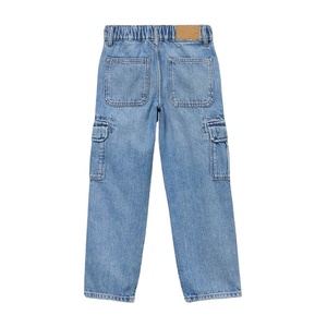 Jean cargo en coton élasthanne pour garçons, taille mi-haute, élastique, 6 poches, délavé, respirant, séchage rapide, pantalon décontracté - Product Image 3