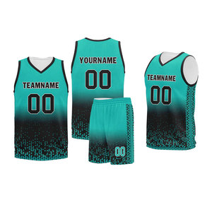 Maillot de basket-ball personnalisé sublimé bleu noir dégradé pour les sports d'équipe - Product Image 5