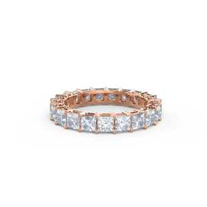 แหวนเพชรทรงเจ้าหญิงสีขาวทองคำขาว ประดับเพชรแล็บโกรว์แบบ Eternity Band - Product Image 5
