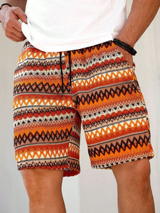 New Arrival Men's <b>Knee</b> Length Beach Wear Shorts Pure Polyester Pocket Style Elastic shorts With Drawstrings At Cheap Price - Product Image 4