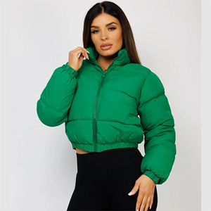 Factory Price Hooded Quilted Bubble Crop Puff Sleeve <b>Plus</b> <b>Size</b> <b>Women</b> Winter <b>Waterproof</b> Cotton Knitted <b>Jackets</b> Coats New Arrival - Product Image 4