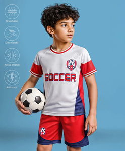 Conjunto de Camiseta y Pantalones Cortos de Fútbol para Niños, Uniforme de Equipo Sublimado Personalizado, Camisetas de Fútbol de Manga Corta, Ropa Deportiva Juvenil, Ropa de Equipo Infantil - Product Image 2