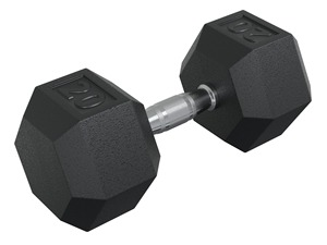 Haltères recouverts de caoutchouc 20 kg antidérapants pour exercices de fitness unisexe - Product Image 3