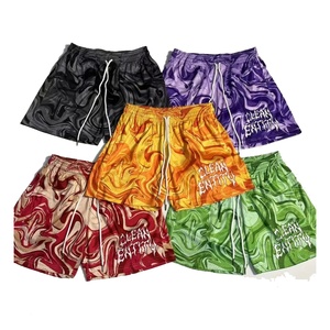 Short de sport tendance pour hommes, avec logo personnalisé, impression par sublimation, double couche de maille élastique, basket-ball décontracté de haute qualité - Product Image 1