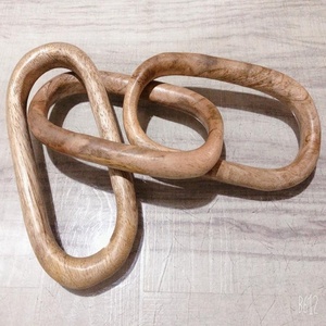 Cadena Decorativa de Eslabones Redondos de Madera Negra, Decoración de Eslabones de Madera, Escultura de Madera India, Estados Unidos, para Decoración del Hogar - Product Image 2