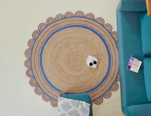 100% Natural Handmade Braided Scallop Round Jute <b>Rug</b> | Eco-Friendly Handwoven <b>Boho</b> Farmhouse Area Carpet | Custom Size & Color - Product Image 6