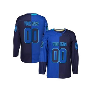 Jersey de Hockey sobre Hielo Sublimado Personalizado para Equipo, Cuello en V, Manga Larga, Transpirable, Absorbente de Humedad, Poliéster/Nailon, Unisex - Product Image 3
