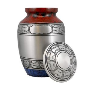 Urna Funeraria Plateada con Diseño de Béisbol, Tamaño Pequeño, Urna y Frasco para Recuerdos, Artículos Funerarios, Metal Duradero, Diseño Personalizable - Product Image 1