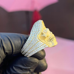 Anillo de Plata 925 con Moissanita y Diamantes Iced Out, Diseño de Calavera, Estilo Hip Hop Bling Gótico - Product Image 2