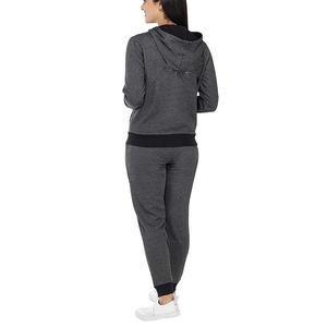 Survêtement à blocs de couleurs pour femmes avec design moderne Survêtement pour femmes avec sweat à capuche court et pantalon taille haute - Product Image 6