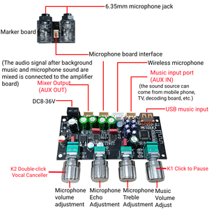 Microphone Preamplifier Reverberation DSP Mixing Anti-howling Fever Grade <strong>Mike</strong> K Song Karaoke Preamplifier - Product Image 4