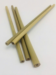 Pailles jetables en bambou naturel, pointes polies, pour boissons, thé, jus - Product Image 6