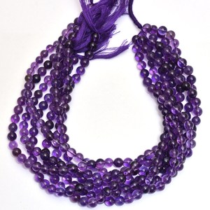 Amethyst 7mm Gemstone Smooth Round Beads Natural Purple Amethyst Semi Precious Gemstone Loose Beads For Jewelry Making Supplies - Product Image 4