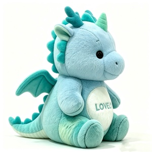 Peluche de dragón de cara redonda personalizado con vientre bordado, adorable peluche de dragón gordo con colores pastel para regalar - Product Image 4
