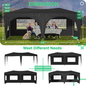 Carpa Apilable 3-6 Personas, Impermeable, de Tela Oxford con Estructura de Hierro, para Exposiciones, Eventos, Publicidad y Protección Solar - Product Image 6