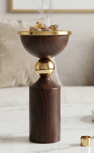 Quemador de Bakhoor Decorativo con Acabado de Madera y Recipiente de Acero Inoxidable, Porta Incienso Árabe para Aromatizar el Hogar - Product Image 6