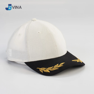 Black 6-Panel Baseball <b>Cap</b> with 3D Gold Leaf Embroidery and Button on Brim Unisex Mesh Fitted <b>Hat</b> Casual Spring Summer Style - Product Image 4