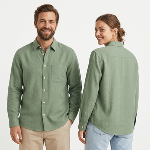 Chemise habillée décontractée à manches longues en mélange de coton Pro Felt, personnalisable, pour tenue formelle et de bureau, boutonnée, vente en gros OEM ODM - Product Image 6