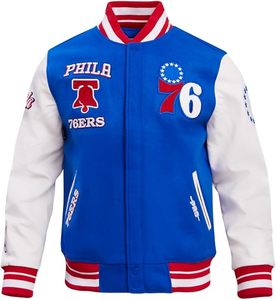 Blouson bomber brodé Detroit Pistons, blanc et bleu avec bordures contrastées, veste de sport classique pour adulte, toutes saisons - Product Image 3