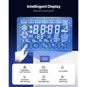 Macchina per fabbricatore di ghiaccio commerciale in acciaio inossidabile da 22 pollici 500 libbre/24 ore cubetto di ghiaccio industriale autopulente programmato per il ristorante - Product Image 5