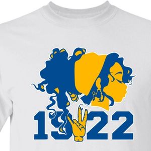 T-shirt blanc imprimé Sigma Gamma Rho, coton premium, manches courtes, vêtements grecs, impression personnalisée, vêtements de sororité - Product Image 5