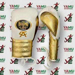 Guantes de Boxeo de Cuero Real Blanco de Primera Calidad para Adultos - Equipo Profesional para Sparring y Combate - Product Image 3