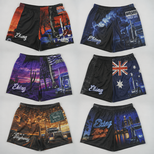 Pantalones cortos con estampado de atracciones de carnaval para hombre, pantalones cortos transpirables para correr en el gimnasio, de secado rápido y cómodos - Product Image 2