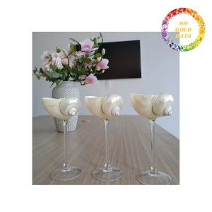 Verre à vin en coquillage, fait main, en coquille naturelle, pour vin, cocktails et décoration de maison de style côtier, vente en gros - Product Image 4