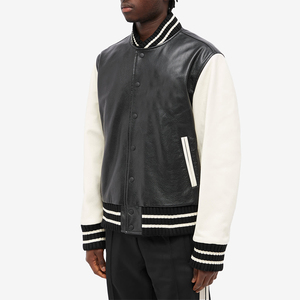 Veste de baseball vintage en cuir de haute qualité pour homme, style varsity, streetwear, veste noire pour homme et femme - Product Image 5