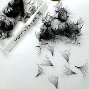 High Quality Premade Fans Volume Eyelash Extensions 16D <strong>D</strong> 0.03 Synthetic Hair Handmade 10D-20D CC/DD/<strong>M</strong>/L Curl Narrow Black Matte - Product Image 3