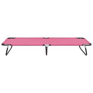 Tumbona Plegable Grande de Acero con Recubrimiento en Polvo Rosa - Product Image 2