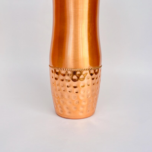Premium 1L Pure <b>Copper</b> Water <b>Bottle</b> Half Lacquer Hammered Champion Design Handmade Ayurvedic Drinkware Reusable Wellness - Product Image 6