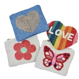 Latest Design Hand Pouch Beaded Embroidered Seed Bead Handmade Coin Purse Fashion Bag With Customized Color For Women - Product Image 6