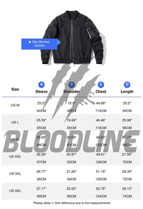 Veste bomber noire pour homme, manches longues, coupe-vent, polyester, toutes saisons - Product Image 6