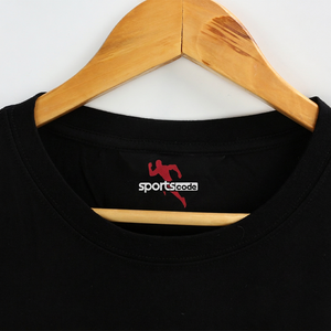 T-shirt décontracté pour homme, noir, manches courtes, col rond, 100% coton, coupe classique - Product Image 3