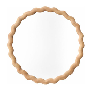 Miroir mural moderne en bois ondulé, sur mesure, pour la décoration intérieure, idéal pour salon et hôtel - Vente en gros usine - Product Image 1