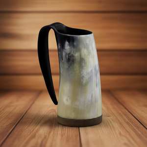 Natural Handmade Buffalo Horn Drinking <b>Mug</b> Coffee <b>Mug</b> and decorative <b>mug</b> with handle and a Short glass also - Product Image 3
