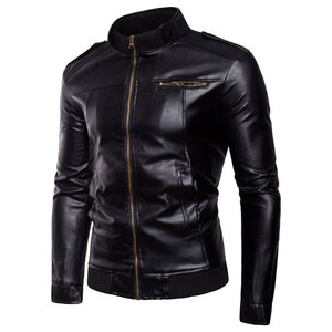 Chaqueta de Cuero Personalizada para Hombre, Cuero Genuino Premium, Estilo Motero, con Logotipo Impreso, Resistente al Viento, Moda Urbana Casual - Product Image 1