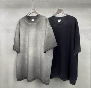เสื้อยืดผู้ชายสไตล์วินเทจ ผ้าฝ้าย 100% ทรงหลวม หนานุ่ม แขนสั้น คอกลม ใส่สบาย สำหรับฤดูใบไม้ผลิและฤดูร้อน - Product Image 1