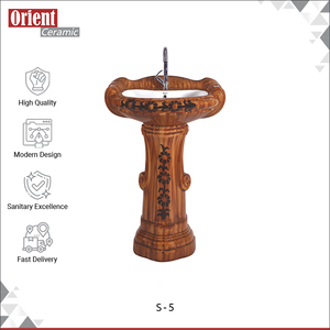 Venta Exclusiva del Mejor Lavabo de Cerámica Blanco de Diseño Moderno para Uso Comercial y Doméstico con Pedestal - Product Image 2