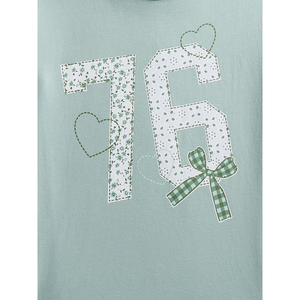 <b>Mint</b> Green Breathable Quick Dry Cute Knitted 100% Cotton Birthday T-Shirt Short Sleeve Crew Neck Kids Celebration Number Print - Product Image 2