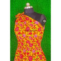 Robe midi moulante asymétrique sexy et élégante en coton respirant à imprimé floral multicolore, à une épaule et boutonnée, pour femme, style décontracté