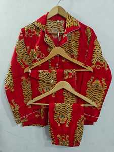 Conjunto de pijama de algodón estampado a mano indio para mujer y hombre, conjunto de pijama corto con estampado floral, ropa de verano para mujer, conjunto de dos piezas para dormir. - Product Image 2