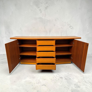 Firsthand Wholesale Teak Wood Sideboard Mid Century Modern Credenza Curved <b>Buffet</b> <b>Cabinet</b> Living Room Storage B2B Direct Factory - Product Image 6