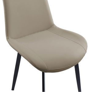 Sedia da Pranzo Moderna in Pelle PU Marrone Chiaro con Gambe in Metallo, Set di Sedie Imbottite Confortevoli per Cucina, Ristorante, Soggiorno, Sala Riunioni - Product Image 2